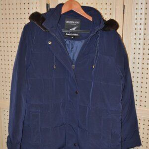 CENTIGRADE (OUTERWEAR) DOWN - N - FEATHERS NAVY BLUE PUFFER COAT SIZE M